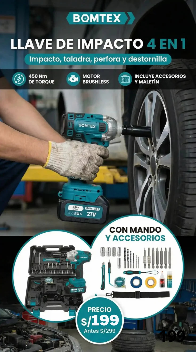 Llave de impacto 4 en 1